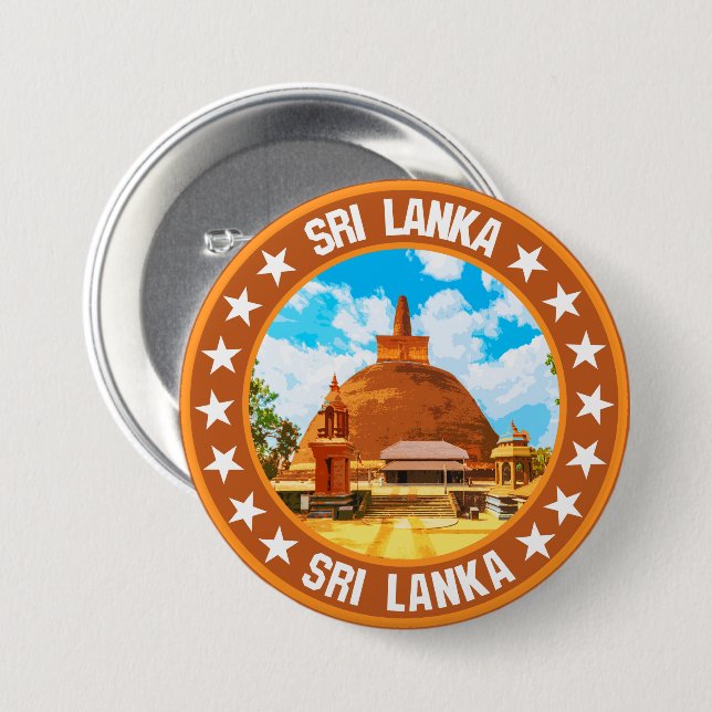 Sri Lanka                                          7.5 Cm Round Badge (Front & Back)