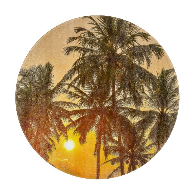 Sri Lanka Beach Sunset View Cutting Board (Front)