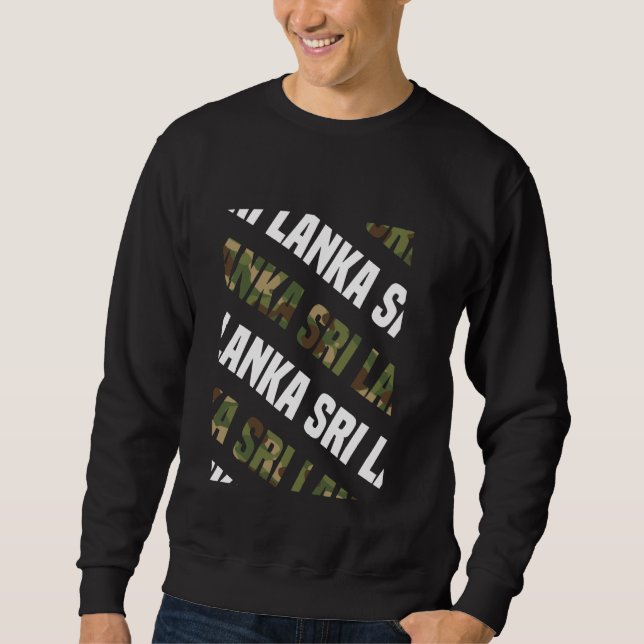 Sri Lanka Camo Pattern Green Camouflage Sweatshirt (Front)