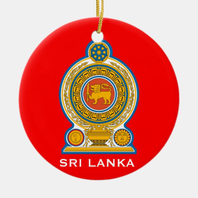 SRI LANKA* Ceramic Christmas Ornament (Front)