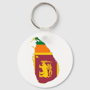 sri lanka country flag map shape silhouette symbol key ring