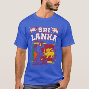 Sri Lanka Cricket Gift, Flag Brush Stroke T-Shirt
