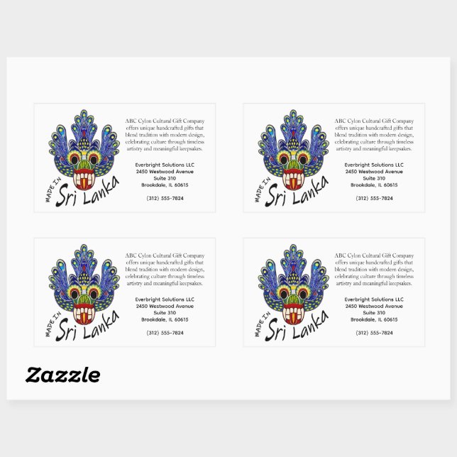Sri Lanka devil mask Rectangular Sticker (Sheet)