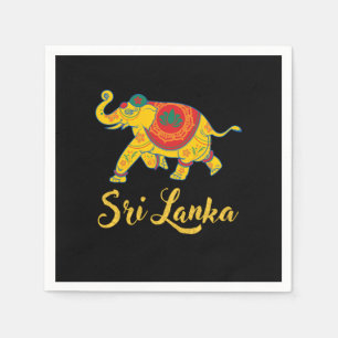 Sri Lanka Elephant India Abstract Gift Napkin