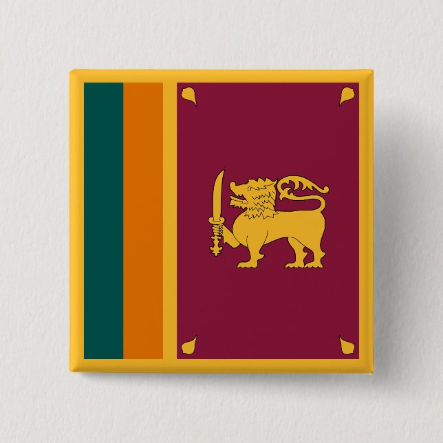 Sri Lanka Flag 15 Cm Square Badge (Front)