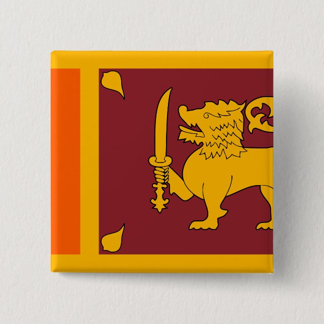 Sri Lanka Flag 15 Cm Square Badge (Front)