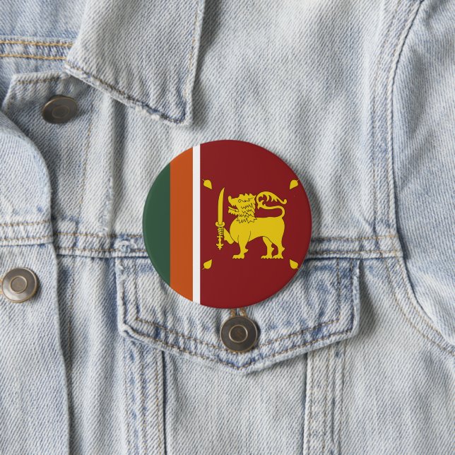 Sri Lanka flag 7.5 Cm Round Badge (In Situ)