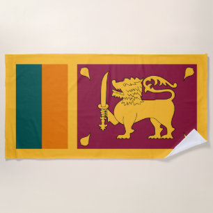 Sri Lanka Flag Beach Towel