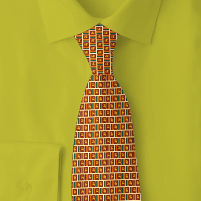 Sri Lanka Flag Brick Pattern Tie (Creator Uploaded)