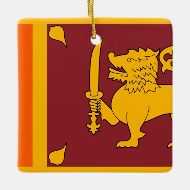 Sri Lanka Flag Ceramic Ornament (Front)