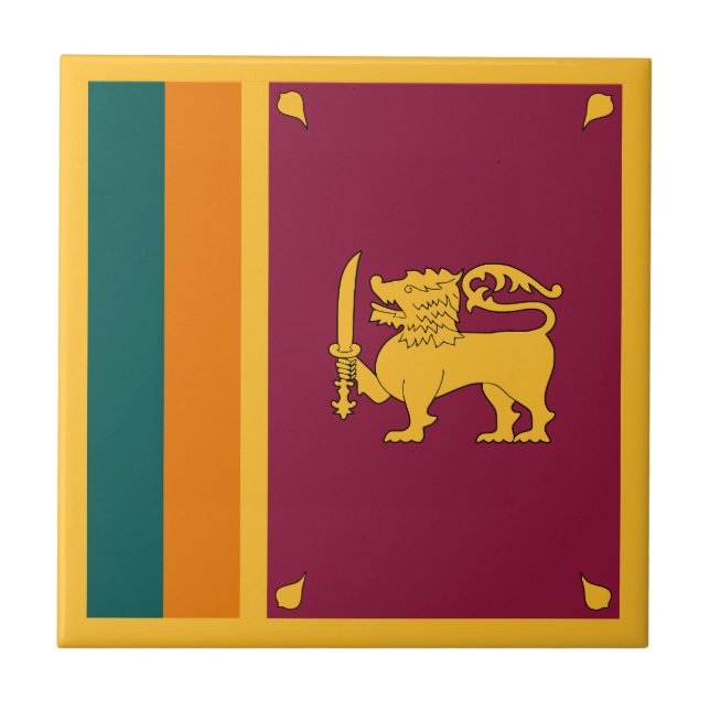 Sri Lanka Flag Ceramic Tile (Front)