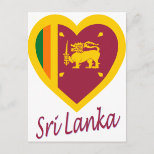Sri Lanka Flag Heart Postcard
