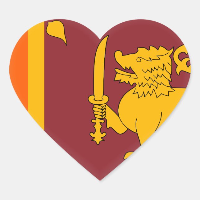 Sri Lanka Flag Heart Sticker (Front)