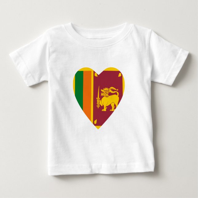 Sri Lanka Flag Heart T-Shirt (Front)