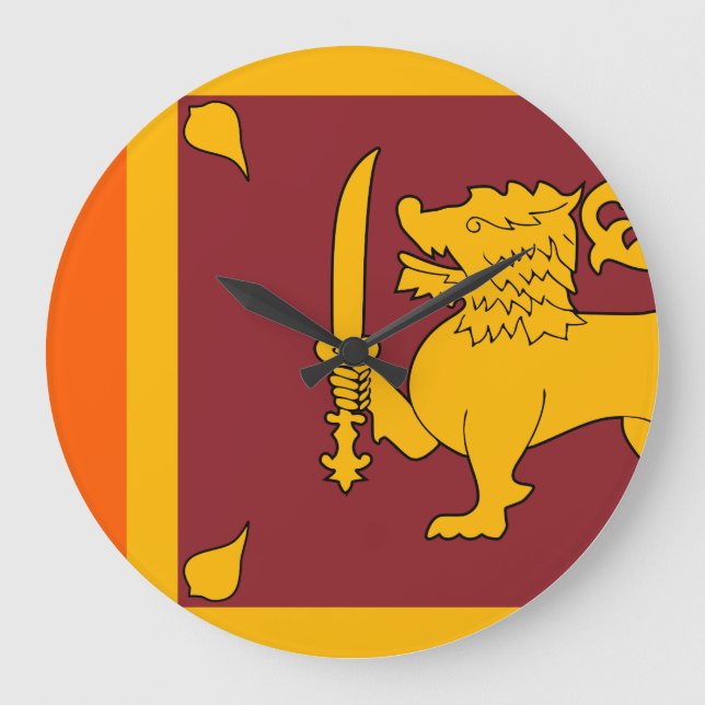 Sri Lanka Flag Large Clock (Front)