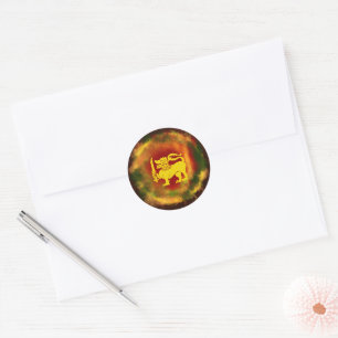 Sri Lanka Flag Lion design for Sri Lankans  Classic Round Sticker