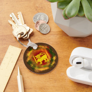 Sri Lanka Flag Lion design for Sri Lankans Key Ring