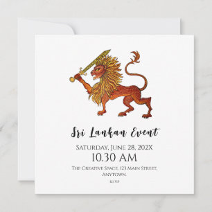 Sri Lanka Flag Lion Flat Card