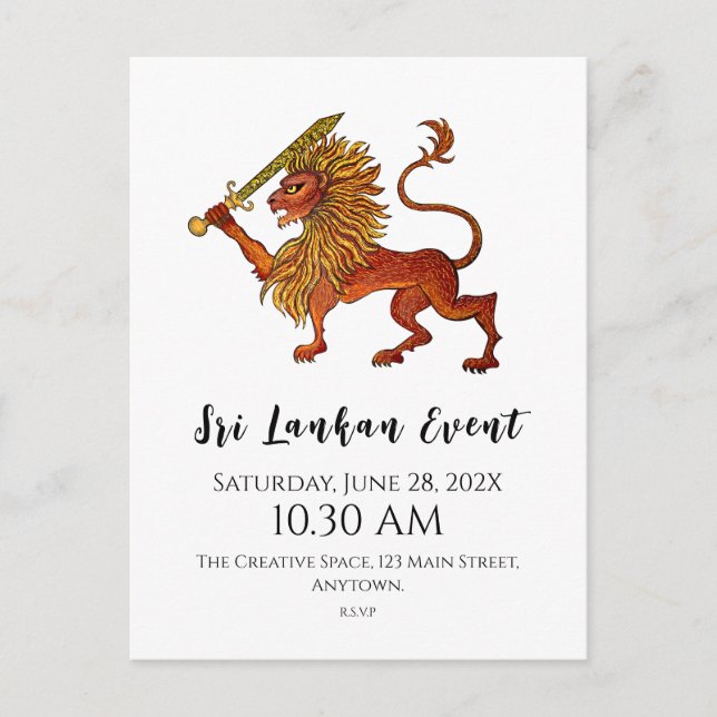 Sri Lanka Flag Lion Postcard (Front)
