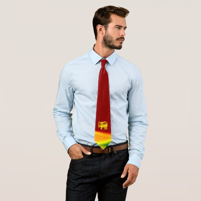 Sri Lanka Flag Lion Tie (In Situ)