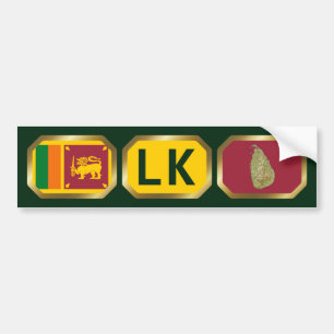 Sri Lanka Flag Map Code Bumper Sticker