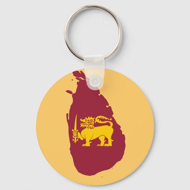 Sri Lanka flag map Key Ring (Front)