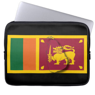 SRI LANKA Flag Map Patriotic Computer BLACK Laptop Sleeve