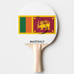SRI LANKA FLAG & MAP Personalised Ping Pong Paddle
