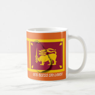 SRI LANKA FLAG MAP Scripture Customised ORANGE Coffee Mug