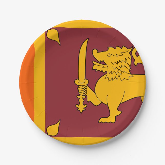 Sri Lanka Flag Paper Plate (Front)