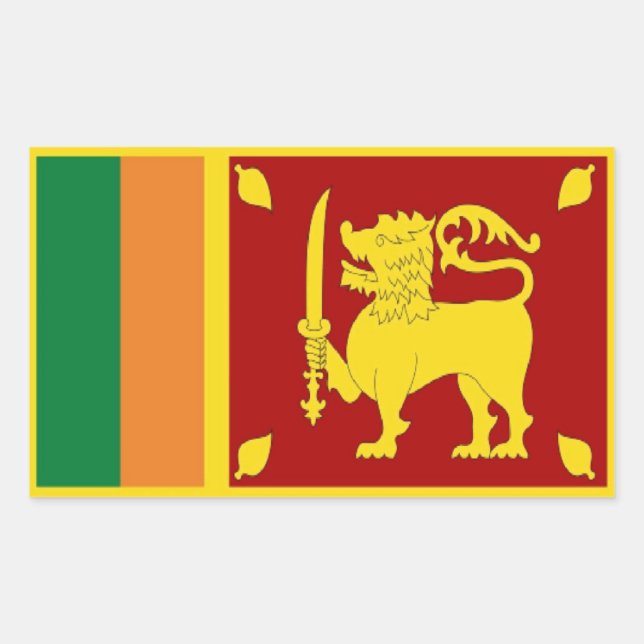 Sri Lanka Flag Rectangular Sticker (Front)