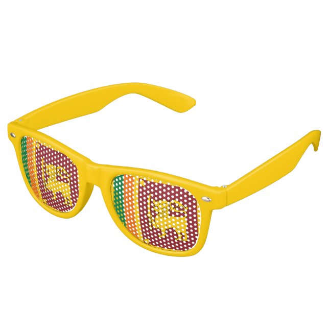Sri Lanka Flag Retro Sunglasses (Angled)