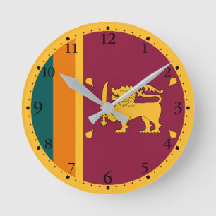 Sri Lanka Flag Round Clock