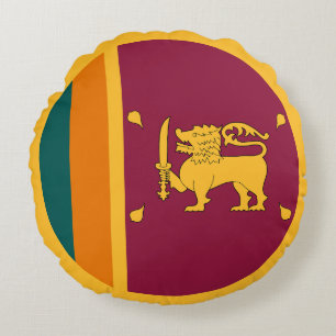 Sri Lanka Flag Round Cushion