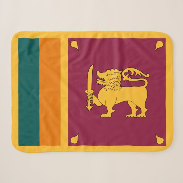 Sri Lanka Flag Sherpa Blanket (Front (Horizontal))