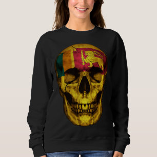 Sri Lanka Flag Skull Sri Lankan Roots Proud Patrio Sweatshirt