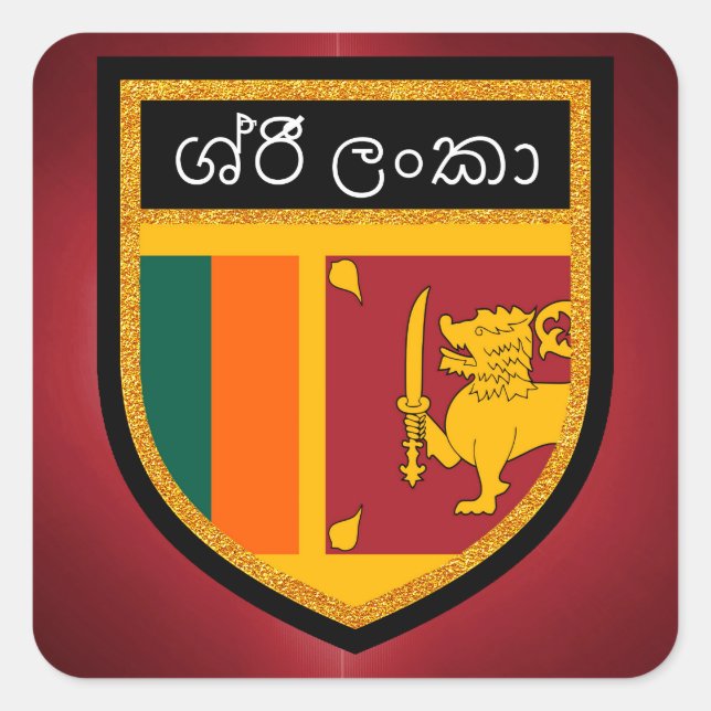 Sri Lanka Flag Square Sticker (Front)