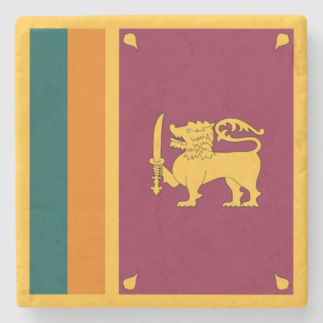 Sri Lanka Flag Stone Coaster (Front)