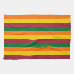 Sri Lanka flag stripes lines colours pattern Tea Towel