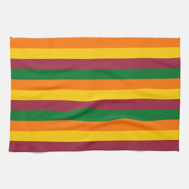 Sri Lanka flag stripes lines colours pattern Tea Towel (Horizontal)