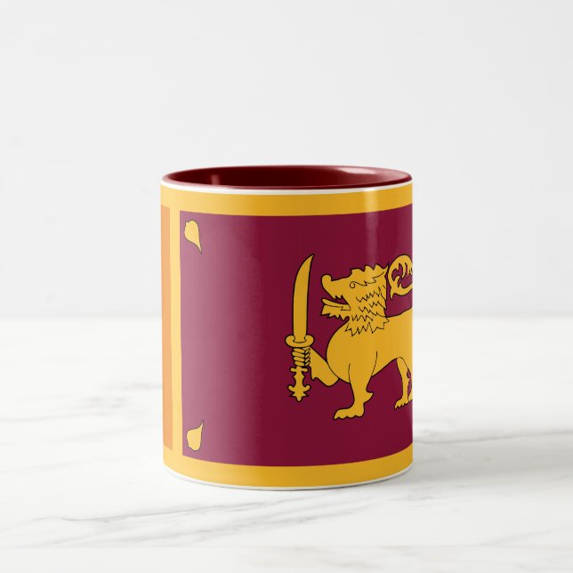 Sri Lanka Flag Two-Tone Coffee Mug (Center)