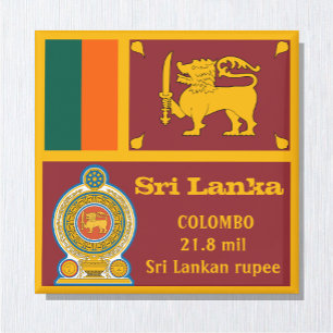 Sri Lanka flag & Vajra Emblem, travel /sports fans Magnet