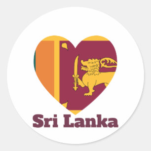 Sri Lanka Heart Flag  Classic Round Sticker