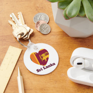 Sri Lanka Heart Flag  Key Ring