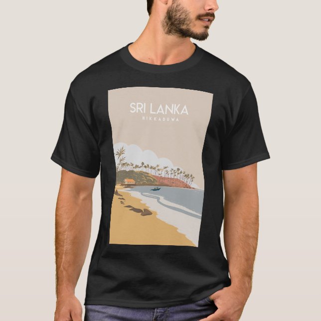 Sri Lanka Hikkaduwa Travel Poster T-Shirt (Front)