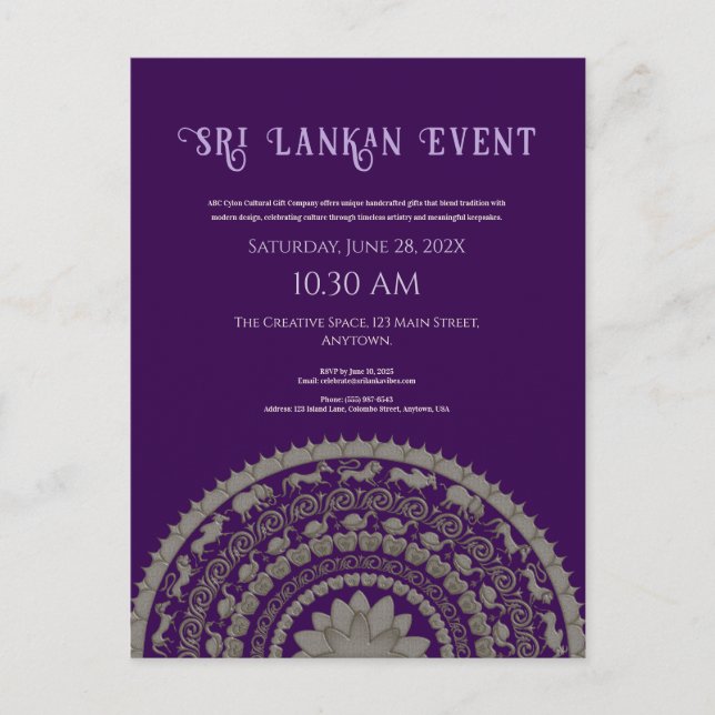 Sri Lanka invitation design Postcard (Front)