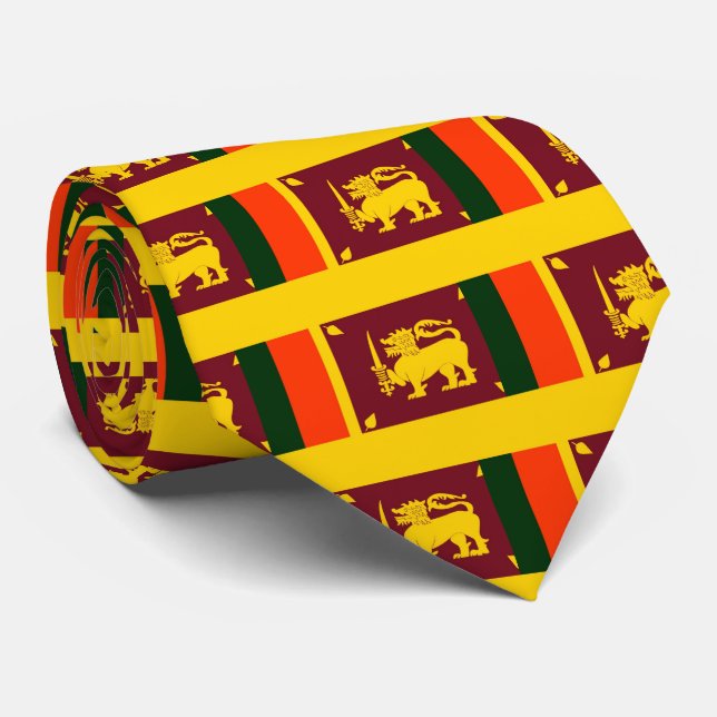 Sri Lanka Island - Lion flag Tie (Rolled)