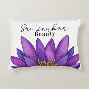 Sri Lanka Lotus Flower Painting Decorative Cushion