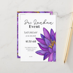Sri Lanka  Lotus Flower Painting Postcard