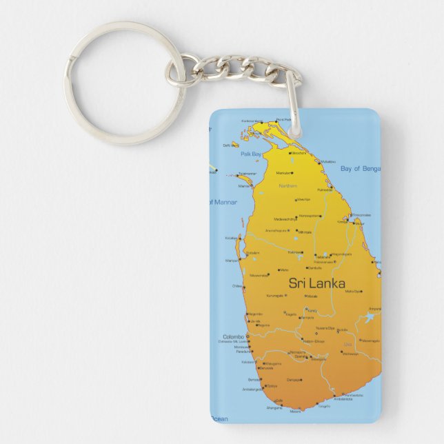 Sri Lanka Map Key Ring (Front)